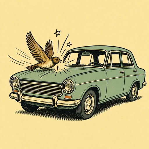 BIRD KNOCKED ONTO A CAR 0149