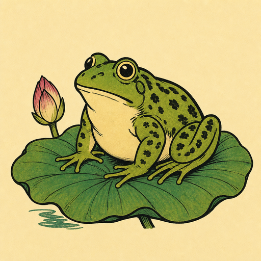 FROG AND LOTUS LEAVE 0144